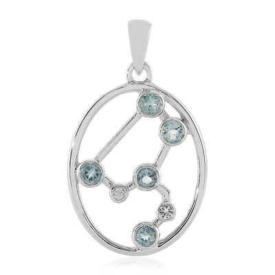 Pendentif en argent et Topaze bleu ciel (lion)