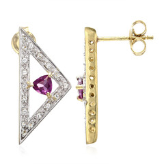 Boucles d'oreilles en argent et Rhodolite du Rajasthan