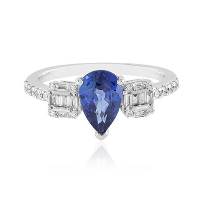 Bague en or et Saphir bleu de Ceylan