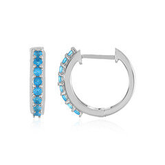 Boucles d'oreilles en argent et Apatite bleu néon