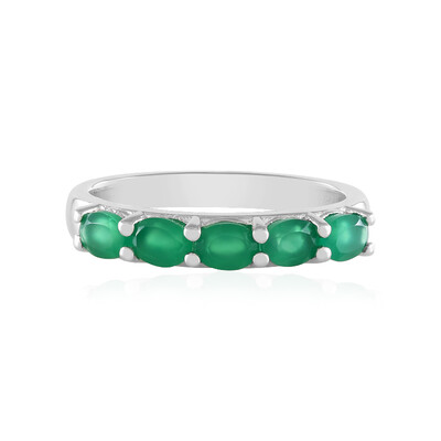 Bague en argent et Onyx vert