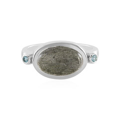 Bague en argent et Labradorite bleue de Maniry (KM by Juwelo)