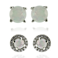 Boucles d'oreilles en argent et Opale Welo