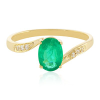 Bague en or et Emeraude de Zambie