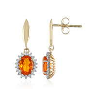 Boucles d'oreilles en or et Opale cerise
