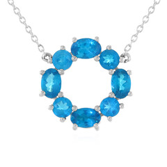 Collier en argent et Apatite bleu néon