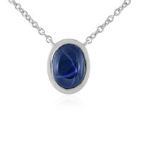 Collier en argent et Saphir étoilé bleu