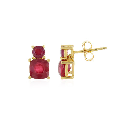 Boucles d'oreilles en argent et Rubis de Madagascar