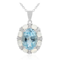 Collier en argent et Topaze bleu ciel