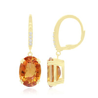 Boucles d'oreilles en argent et Quartz mystique rouge du soir