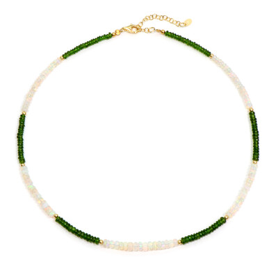 Collier en argent et Diopside de Russie