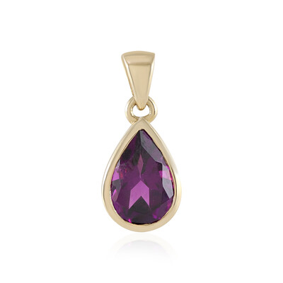 Pendentif en or et Grenat magenta