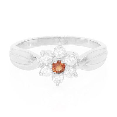 Bague en argent et Saphir orange