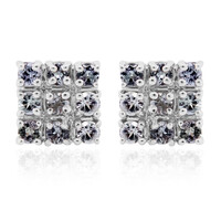 Boucles d'oreilles en argent et Tanzanite non chauffée
