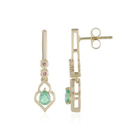 Boucles d'oreilles en or et Emeraude de Russie
