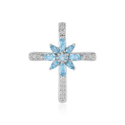 Pendentif en argent et Topaze bleu Suisse