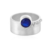 Bague en argent et Saphir bleu de Madagascar