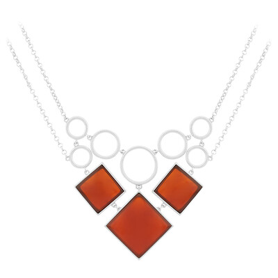 Collier en argent et Agate orange