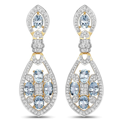 Boucles d'oreilles en or et Aigue-marine (SUHANA)