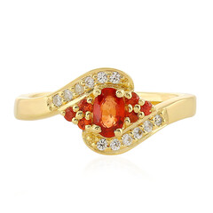 Bague en argent et Saphir rouge du soir