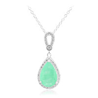 Collier en argent et Quartz vert pastel