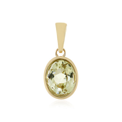 Pendentif en or et Kunzite jaune canari