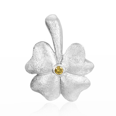 Pendentif en argent et Diamant jaune I3
