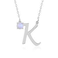 Collier en argent et Pierre de Lune arc-en-ciel