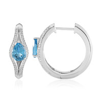 Boucles d'oreilles en argent et Topaze bleu Suisse (de Melo)