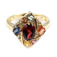 Bague en argent et Grenat du Mozambique