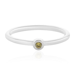 Bague en argent et Diamant jaune