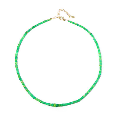 Collier en argent et Opale verte d'Éthiopie