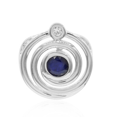 Pendentif en argent et Saphir bleu (MONOSONO COLLECTION)