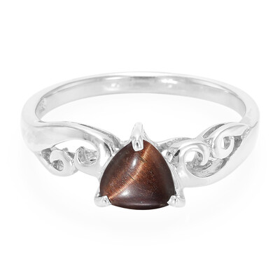 Bague en argent et Œil-de-tigre rouge