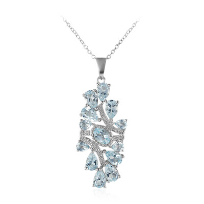 Collier en argent et Topaze bleu ciel