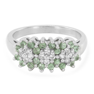 Bague en argent et Grenat vert menthe de Merelani