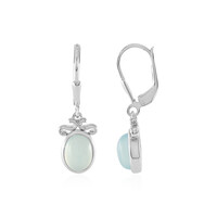 Boucles d'oreilles en argent et Calcédoine bleue
