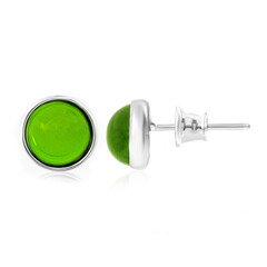 Boucles d'oreilles en argent et Ambre verte de Colombie
