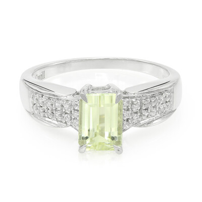Bague en argent et Kunzite jaune canari