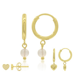 Boucles d'oreilles en argent et Quartz rose
