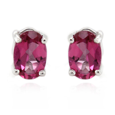 Boucles d'oreilles en argent et Topaze rose