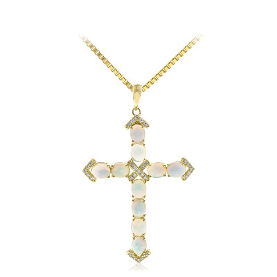 Collier en or et Opale Welo AAA