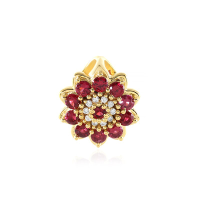 Pendentif en argent et Spinelle rouge noble