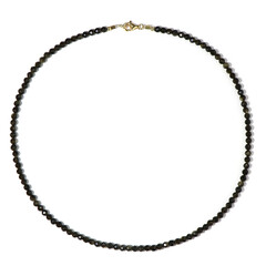Collier en argent et Obsidienne dorée