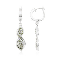 Boucles d'oreilles en argent et Diamant fantaisie