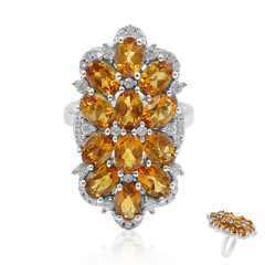 Bague en argent et Citrine Madère