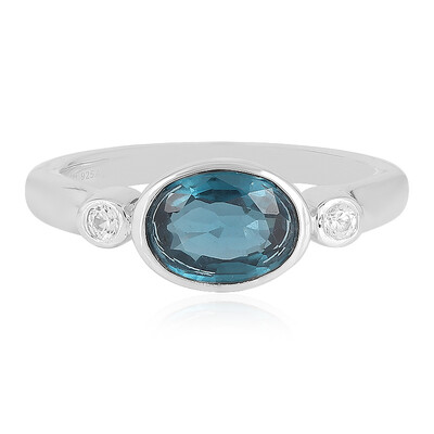 Bague en argent et Kyanite bleu pétrole