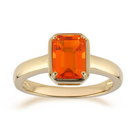 Bague en or et Opale de feu mexicaine AAA