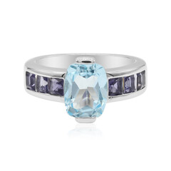 Bague en argent et Topaze bleu ciel