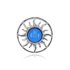 Pendentif en argent et Ambre bleue de Colombie